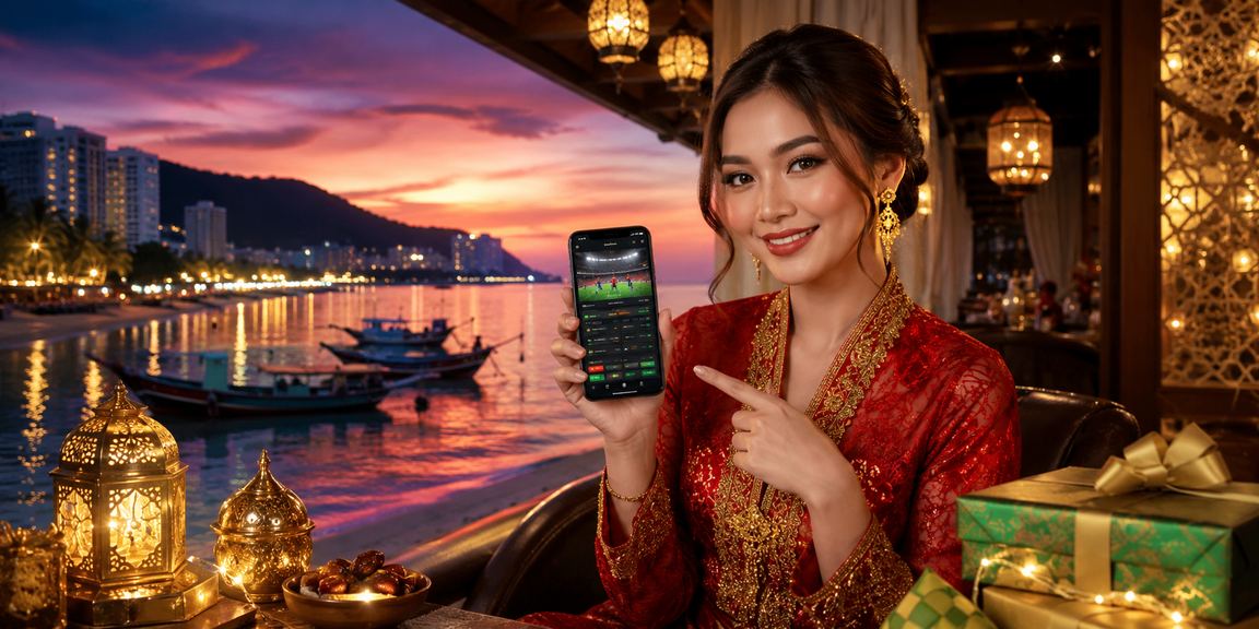 Pemain kasino mudah alih di Penang menyambut Hari Raya sambil mengikuti perlawanan langsung